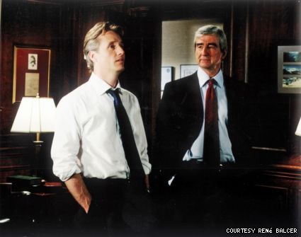 Linus Roache (left) is a relatively new addition to the <em>Law and Order</em> cast. Sam Waterston (right) is a veteran as Jack McCoy.